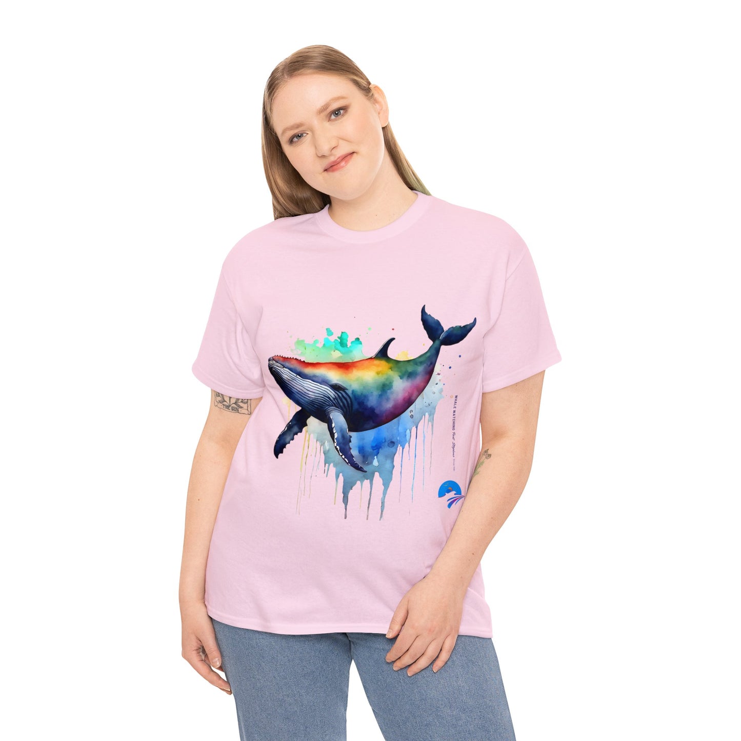 Unisex | Rainbow Whale | Heavy Cotton Tee