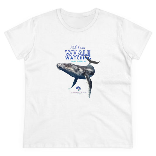 Women's | MSTQC Wish I was Whale Watching | Mid-weight Cotton Tee