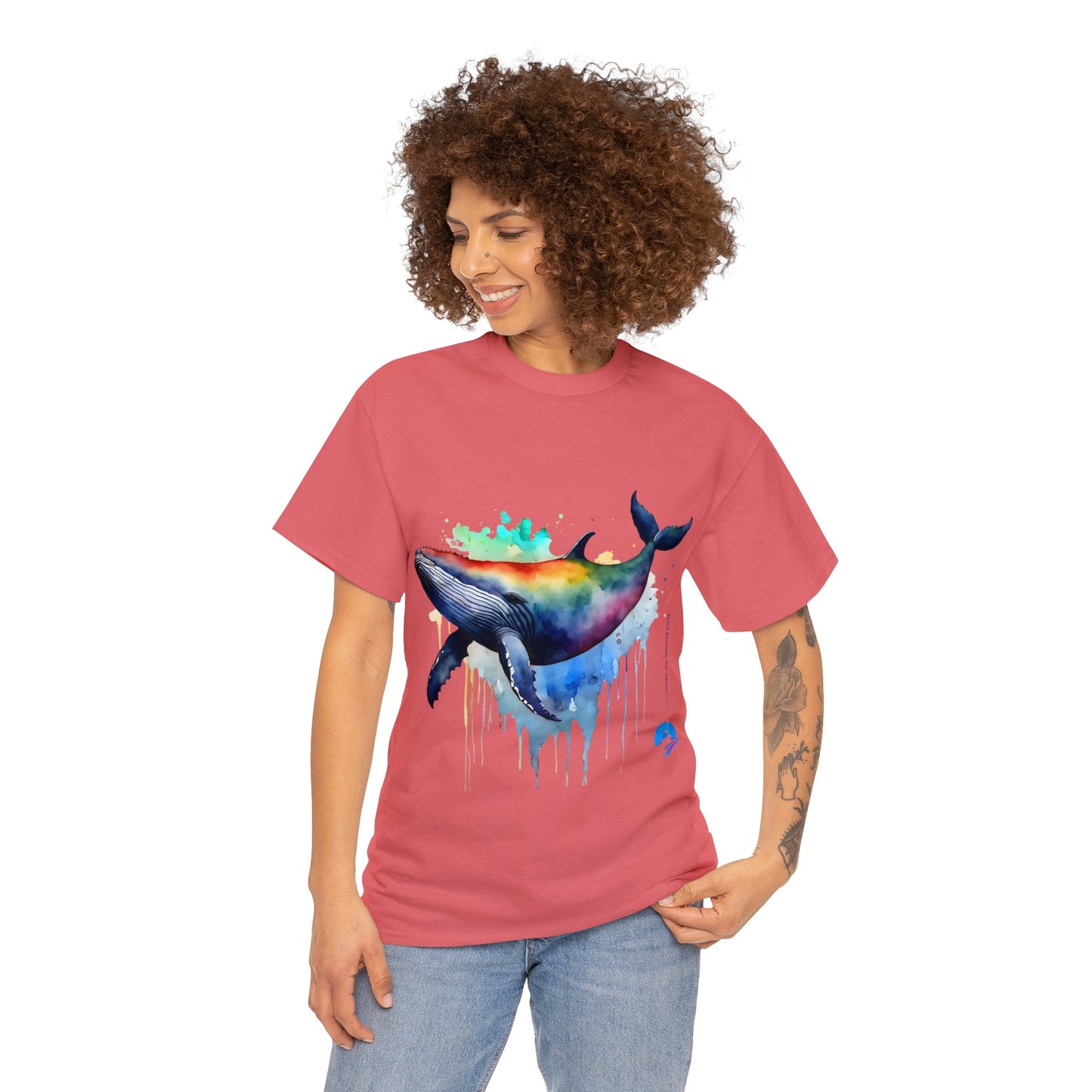 Unisex | Rainbow Whale | Heavy Cotton Tee