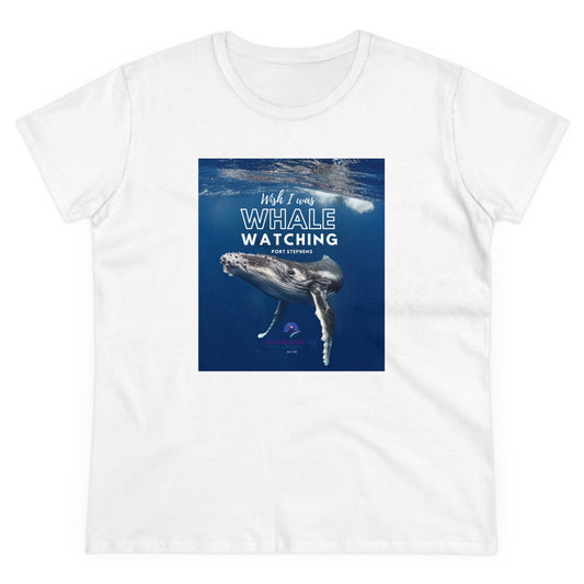 Women's | MSTQC Wish I was Whale Watching 1 | Mid-weight Cotton Tee