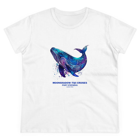 Women's | MSTQC Humpback Whale Design | Mid-weight Cotton Tee